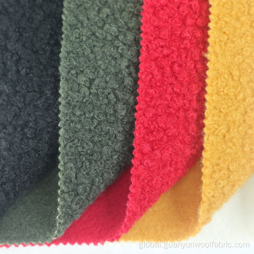 Coat Fabric Boucle Polyester Fabric Fleece Knitting Sherpa Boucle Fleece Fabric Factory